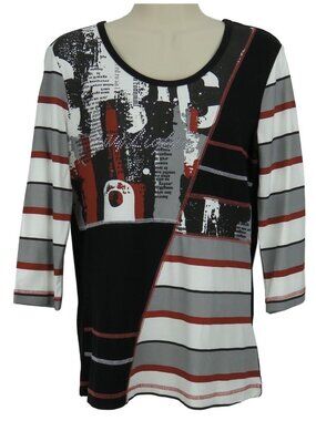 Orly City Limits Top Womens Size Small Stretchy Studs Black Red White NWT's